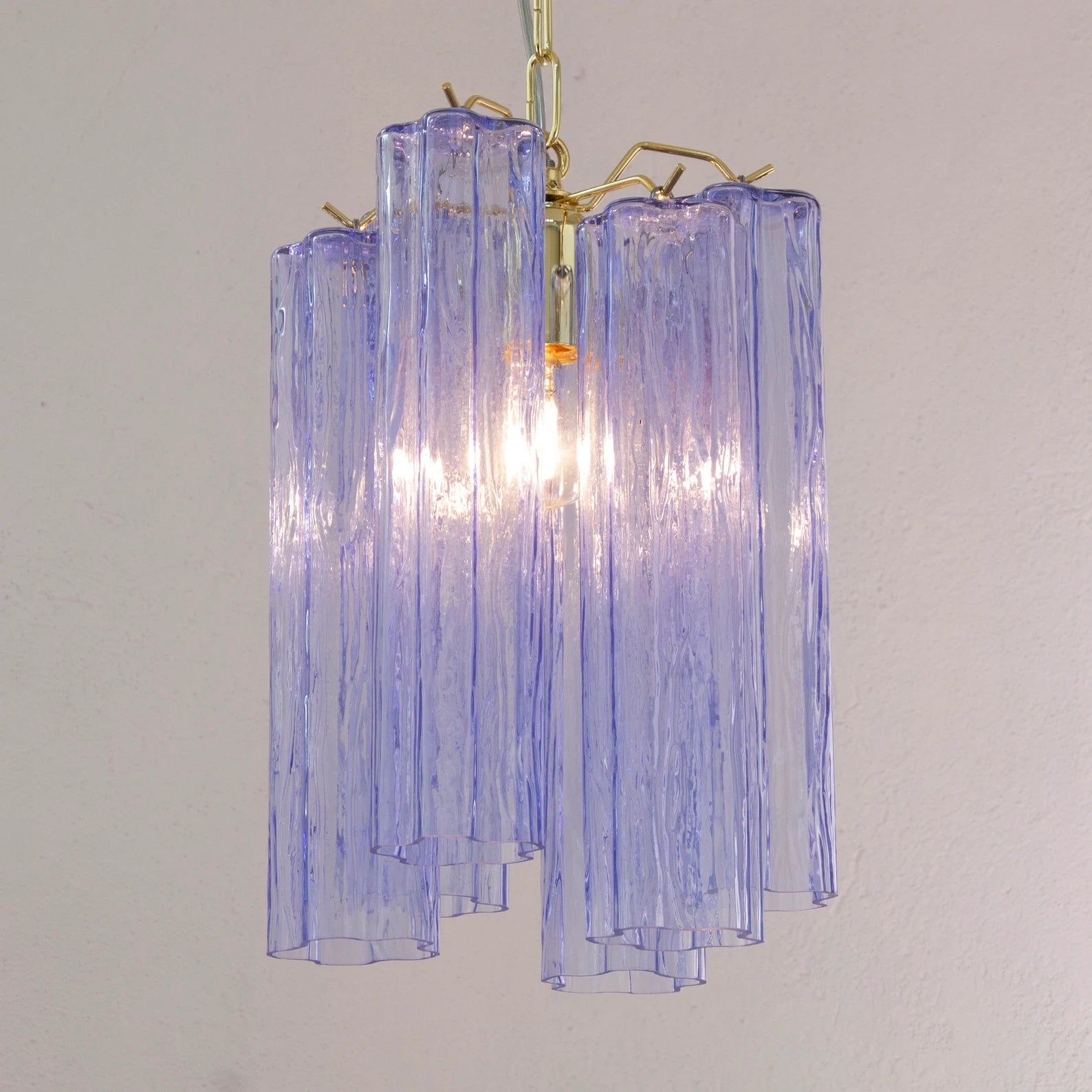 Murano Indaco Tronchi Chandelier Ø24 - 6 Tubes - Bellavé Studio