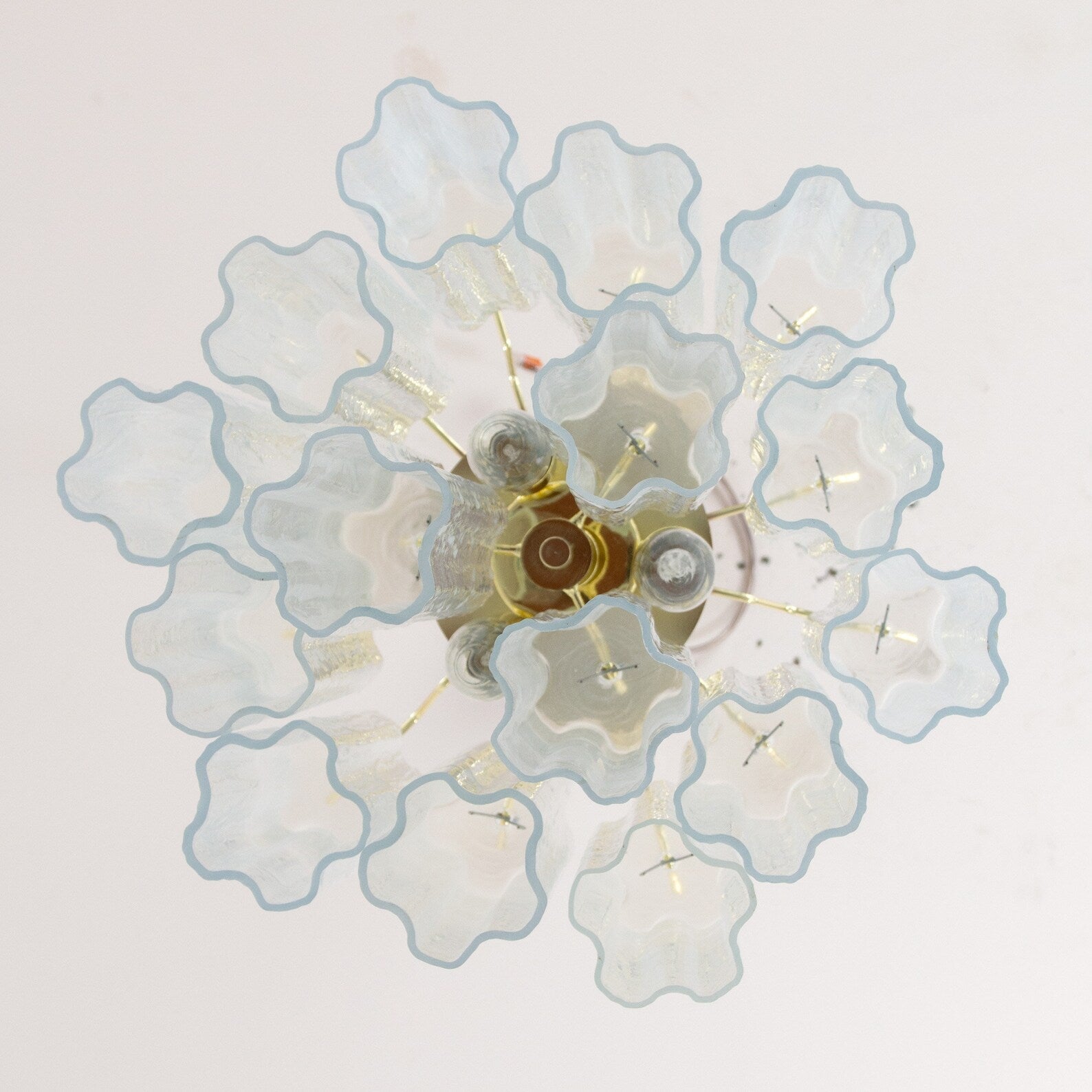 Murano Opal Tronchi Chandelier Ø36 - 15 Tubes - Bellavé Studio