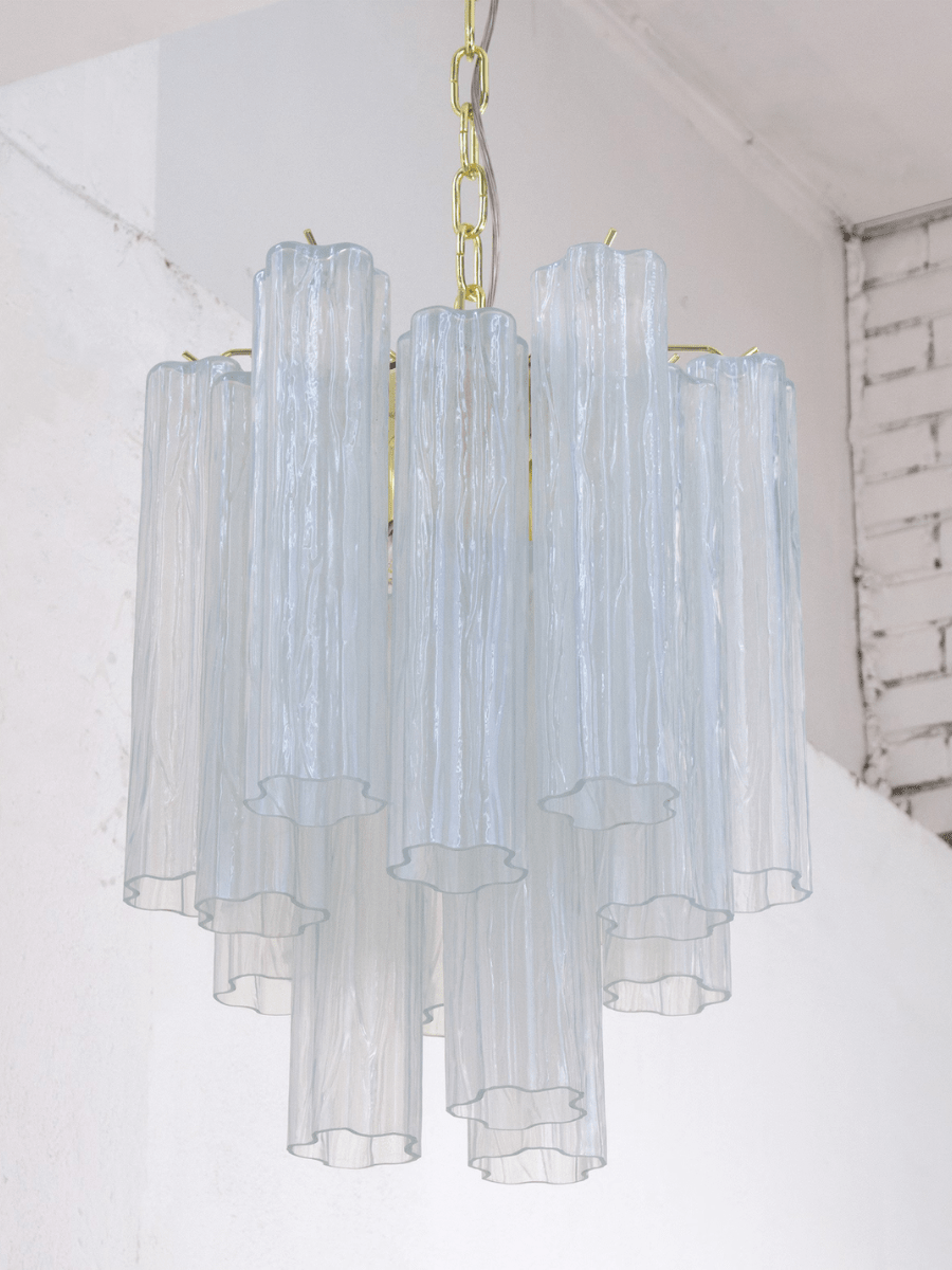 Murano Opal Tronchi Chandelier Ø36 - 15 Tubes - Bellavé Studio