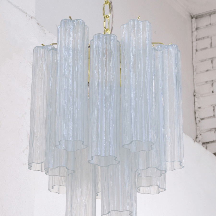 Murano Opal Tronchi Chandelier Ø36 - 15 Tubes - Bellavé Studio