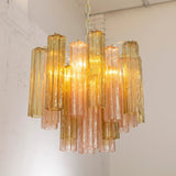 Murano Pagliesco and Cipria Pink Tronchi Chandelier Ø53 - 24 Tubes - Bellavé Studio