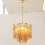 Murano Pagliesco and Cipria Pink Tronchi Chandelier Ø53 - 24 Tubes - Bellavé Studio