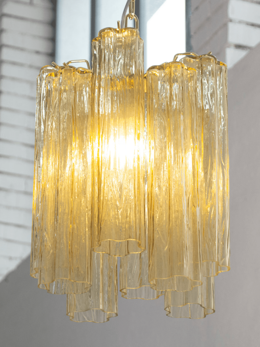 Murano Pagliesco Tronchi Chandelier Ø28 - 8 Tubes - Bellavé Studio