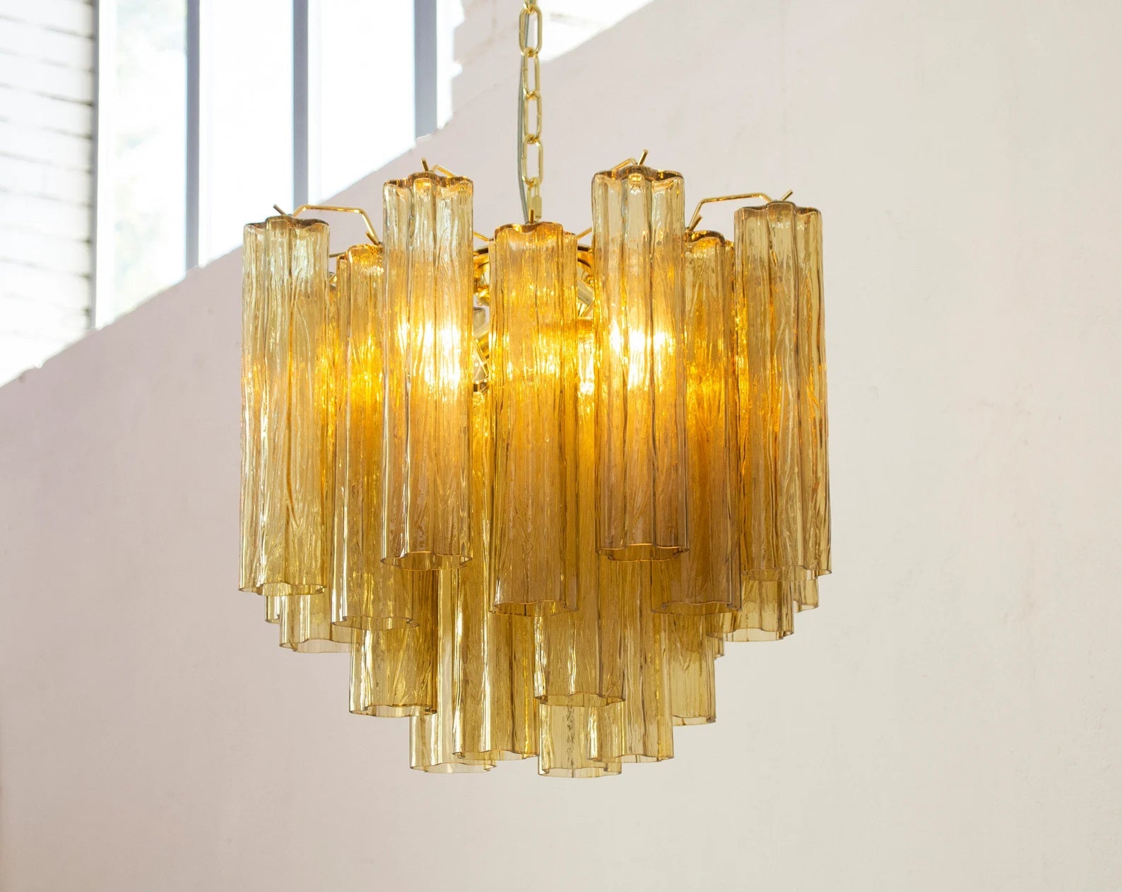 Murano Pagliesco Tronchi Chandelier Ø53 - 24 Tubes - Bellavé Studio