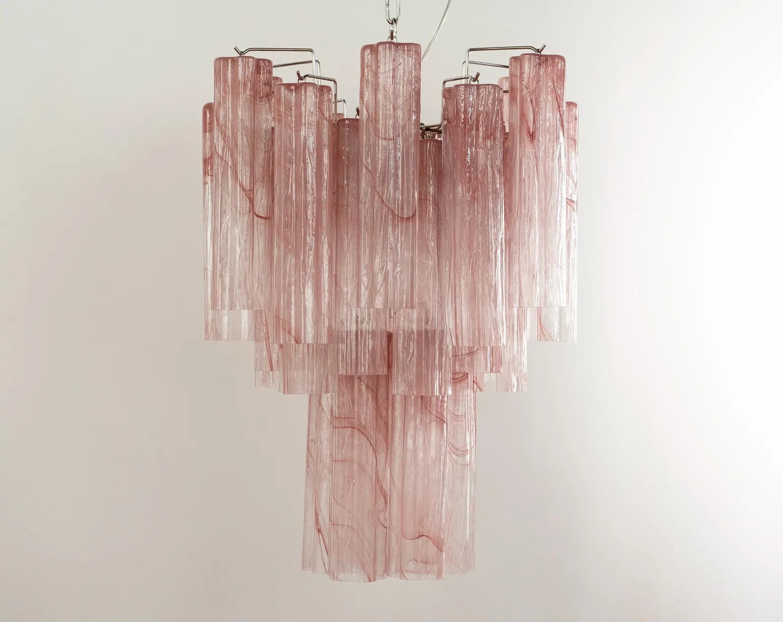 Murano Pink Alabaster Tronchi Chandelier Ø36 - 15 Tubes - Bellavé Studio
