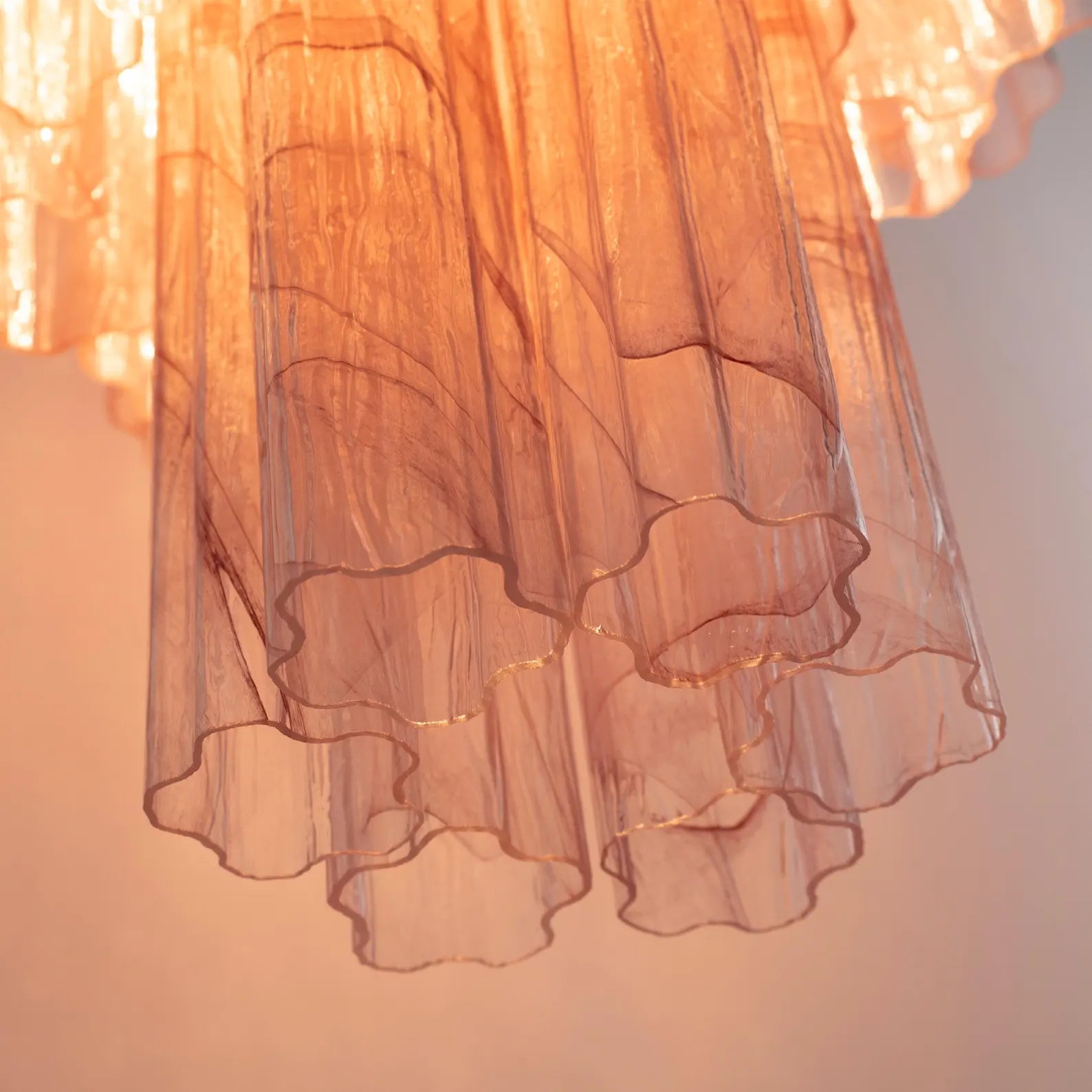 Murano Pink Alabaster Tronchi Chandelier Ø36 - 15 Tubes - Bellavé Studio