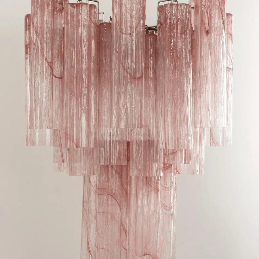 Murano Pink Alabaster Tronchi Chandelier Ø36 - 15 Tubes - Bellavé Studio