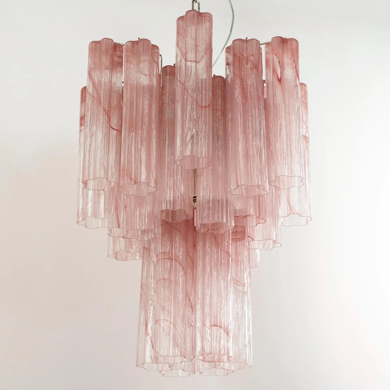 Murano Pink Alabaster Tronchi Chandelier Ø36 - 15 Tubes - Bellavé Studio