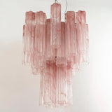 Murano Pink Alabaster Tronchi Chandelier Ø36 - 15 Tubes - Bellavé Studio