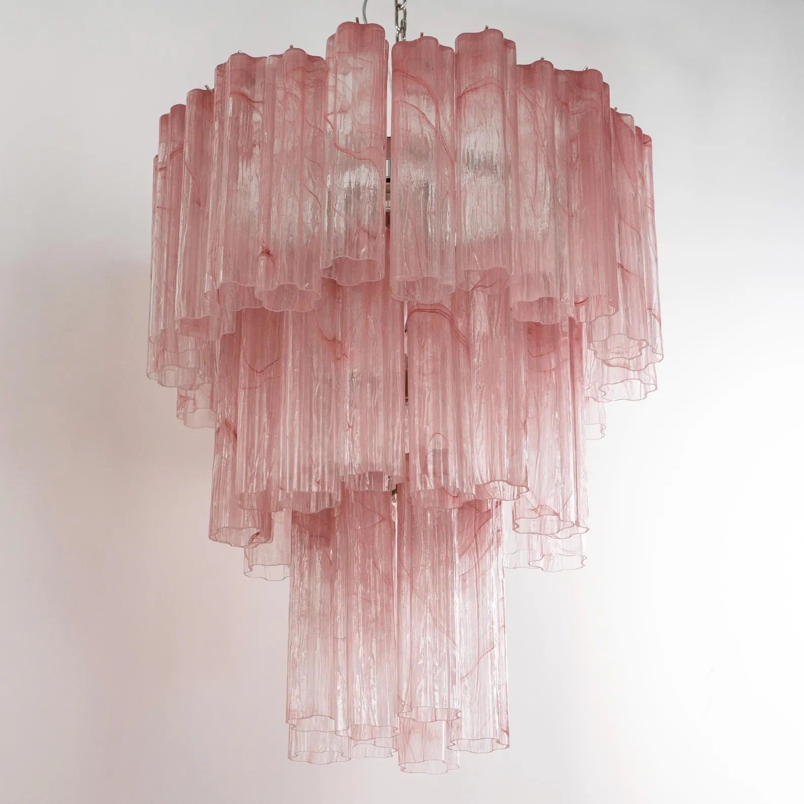 Murano Pink Alabaster Tronchi Chandelier Ø65 - 48 Tubes - Bellavé Studio