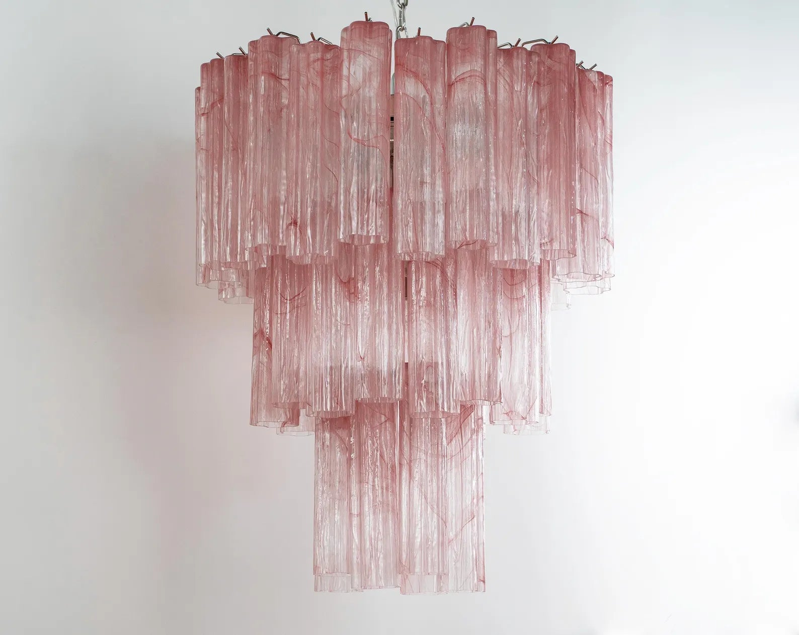 Murano Pink Alabaster Tronchi Chandelier Ø65 - 48 Tubes - Bellavé Studio