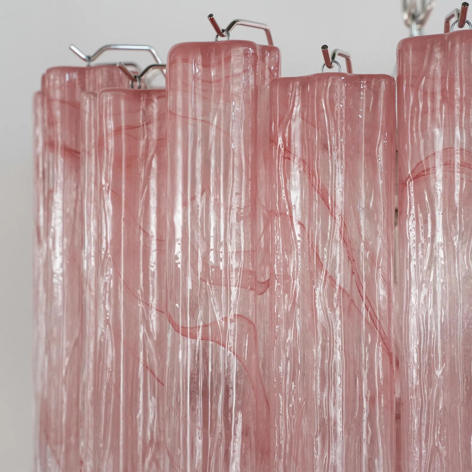 Murano Pink Alabaster Tronchi Chandelier Ø65 - 48 Tubes - Bellavé Studio
