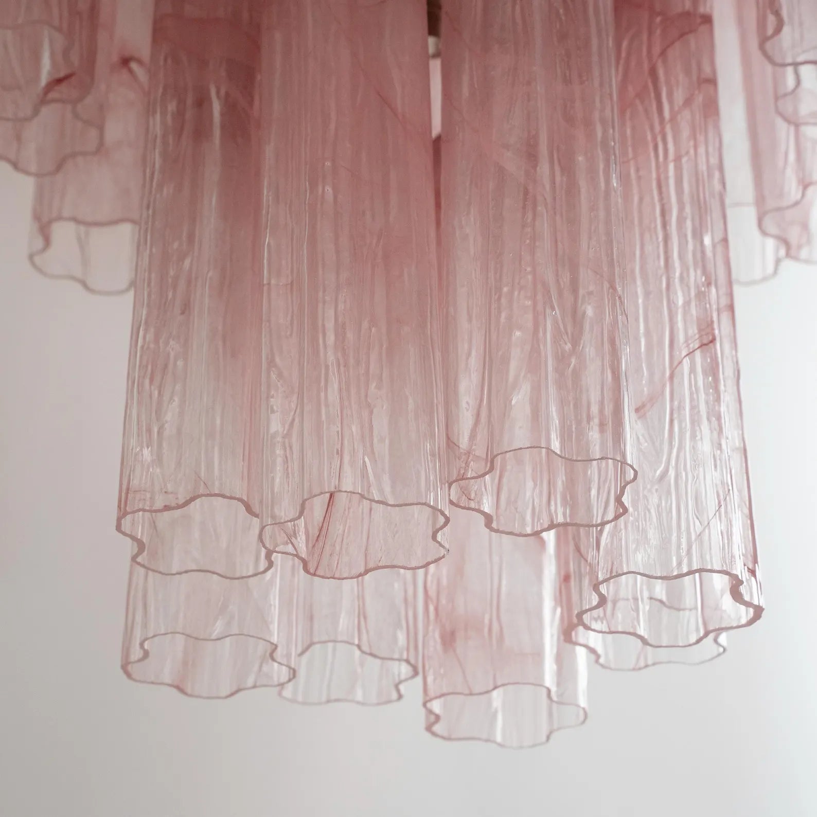 Murano Pink Alabaster Tronchi Chandelier Ø65 - 48 Tubes - Bellavé Studio