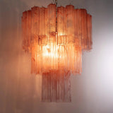 Murano Pink Alabaster Tronchi Chandelier Ø65 - 48 Tubes - Bellavé Studio
