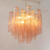 Murano Pink Tronchi Chandelier Ø53 - 24 Tubes - Bellavé Studio