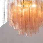 Murano Pink Tronchi Chandelier Ø53 - 24 Tubes - Bellavé Studio