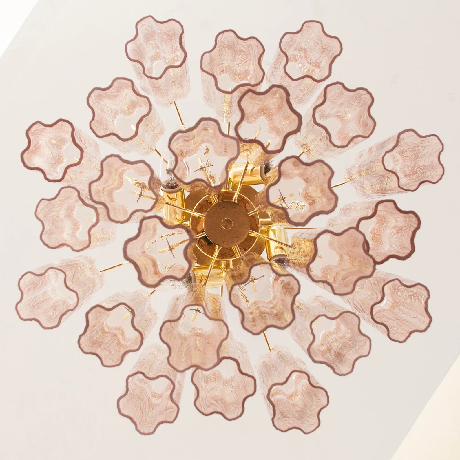 Murano Pink Tronchi Chandelier Ø53 - 24 Tubes - Bellavé Studio