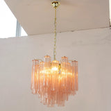 Murano Pink Tronchi Chandelier Ø53 - 24 Tubes - Bellavé Studio