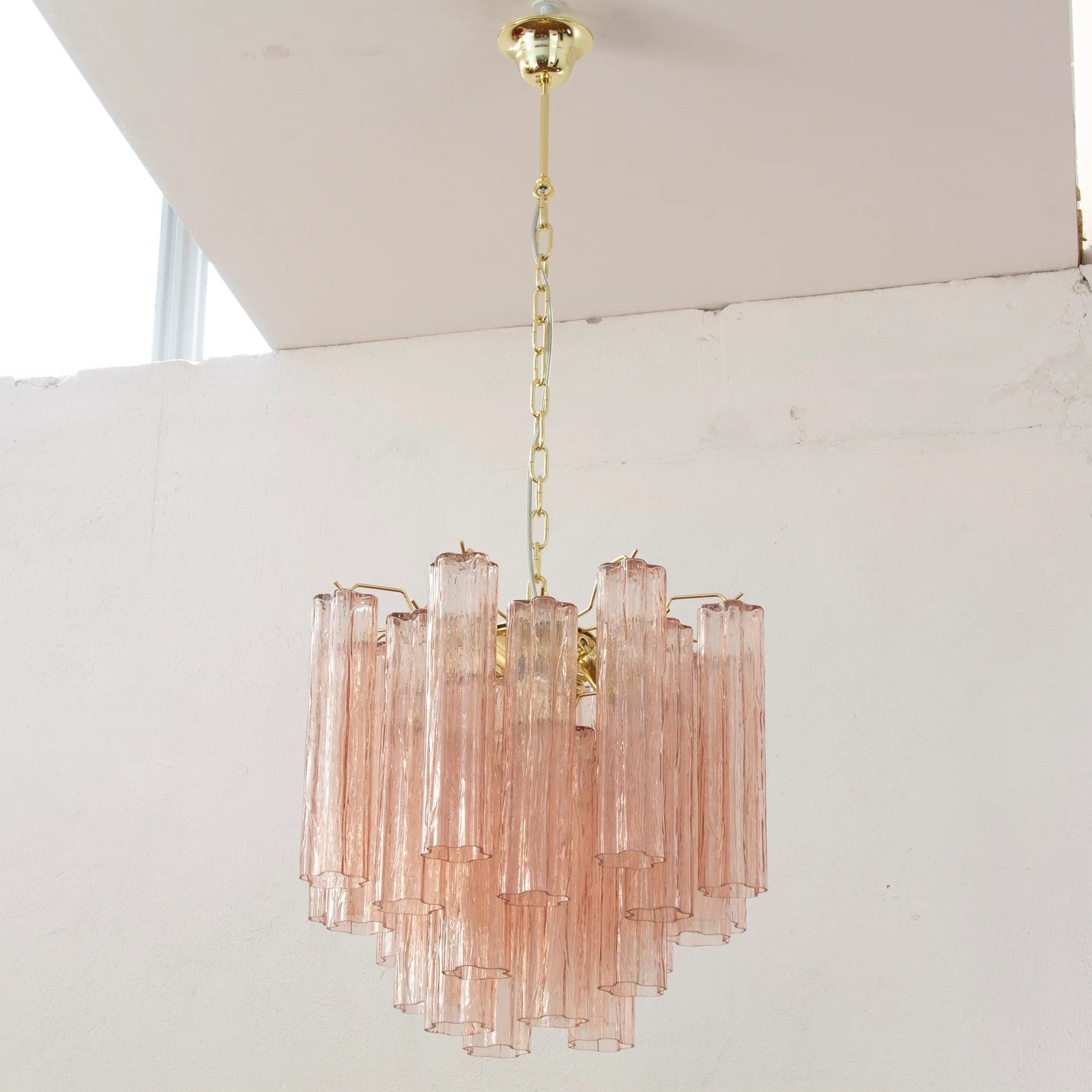 Murano Pink Tronchi Chandelier Ø53 - 24 Tubes - Bellavé Studio