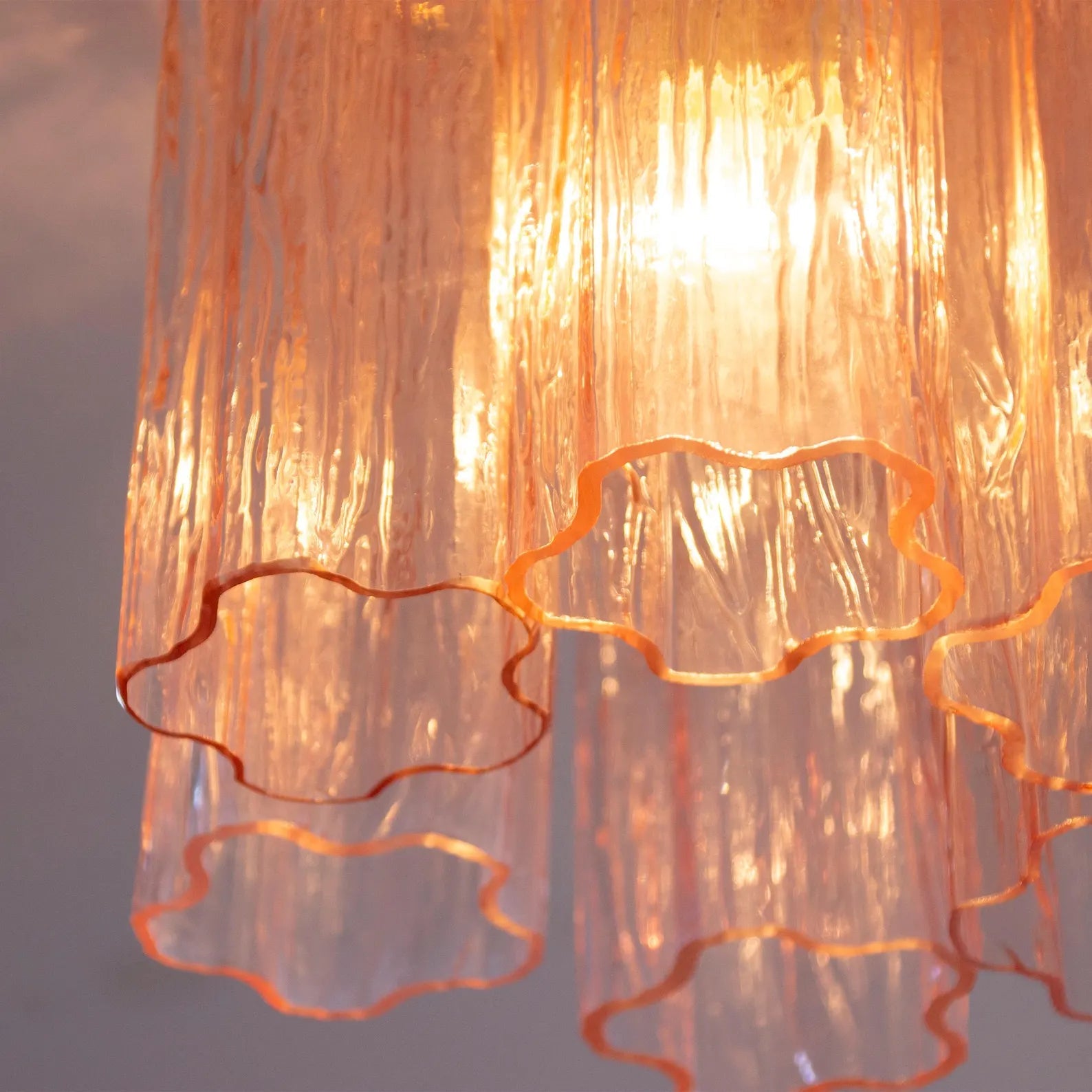 Murano Pink Tronchi Taklampe - 6 Tubes - Bellavé Studio