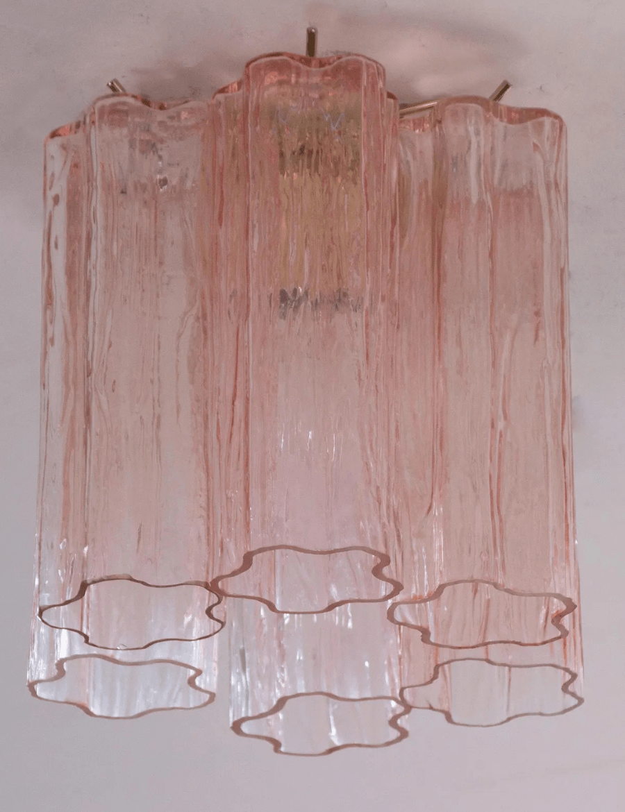 Murano Pink Tronchi Taklampe - 6 Tubes - Bellavé Studio