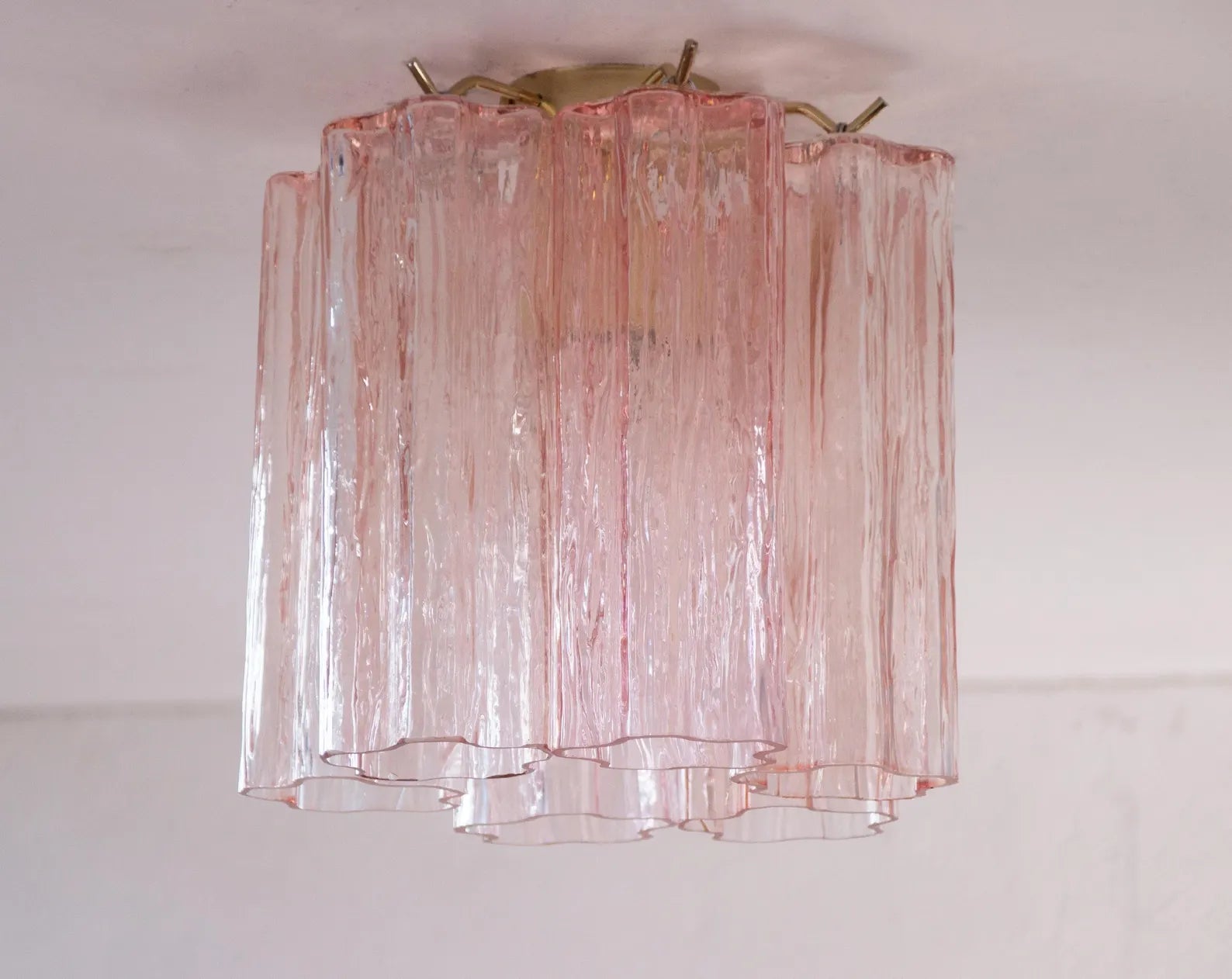 Murano Pink Tronchi Taklampe - 6 Tubes - Bellavé Studio