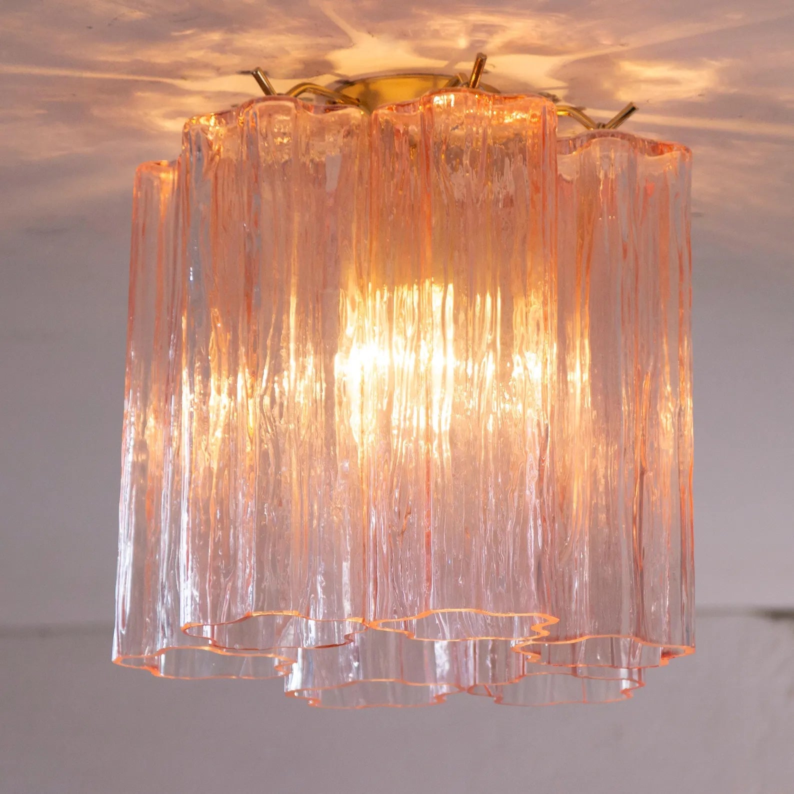 Murano Pink Tronchi Taklampe - 6 Tubes - Bellavé Studio