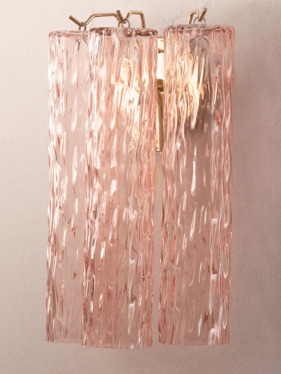 Murano Pink Tronchi Wall Sconces – Set of 2 - Bellavé Studio