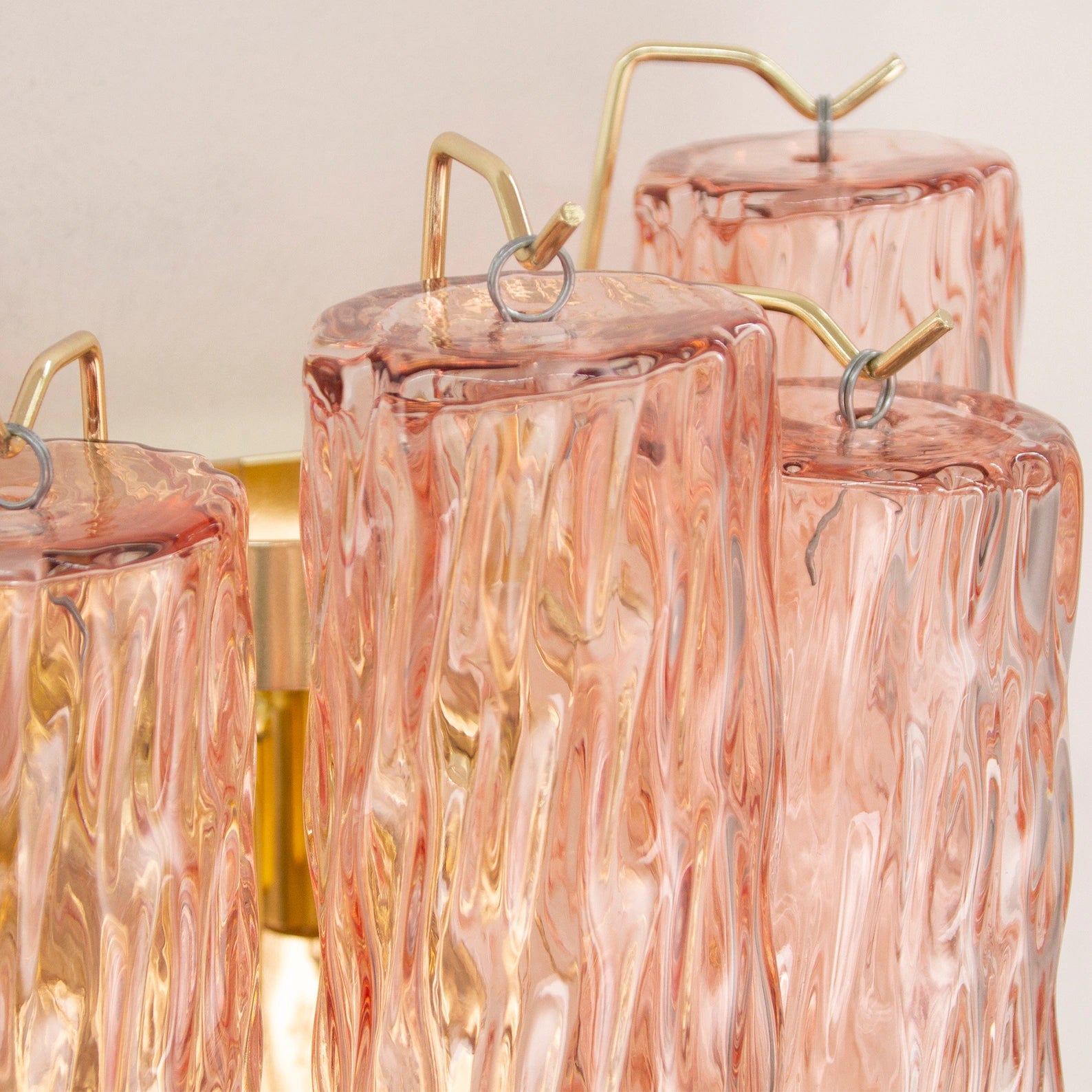 Murano Pink Tubi Wall Sconces – Set of 2 - Bellavé Studio
