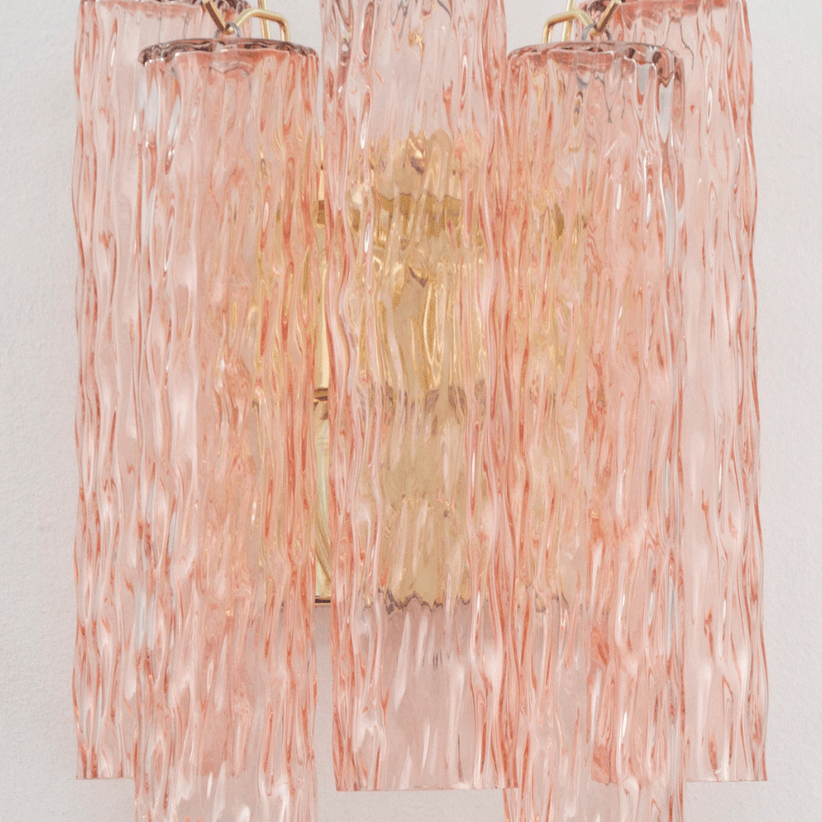 Murano Pink Tubi Wall Sconces – Set of 2 - Bellavé Studio