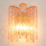 Murano Pink Tubi Wall Sconces – Set of 2 - Bellavé Studio