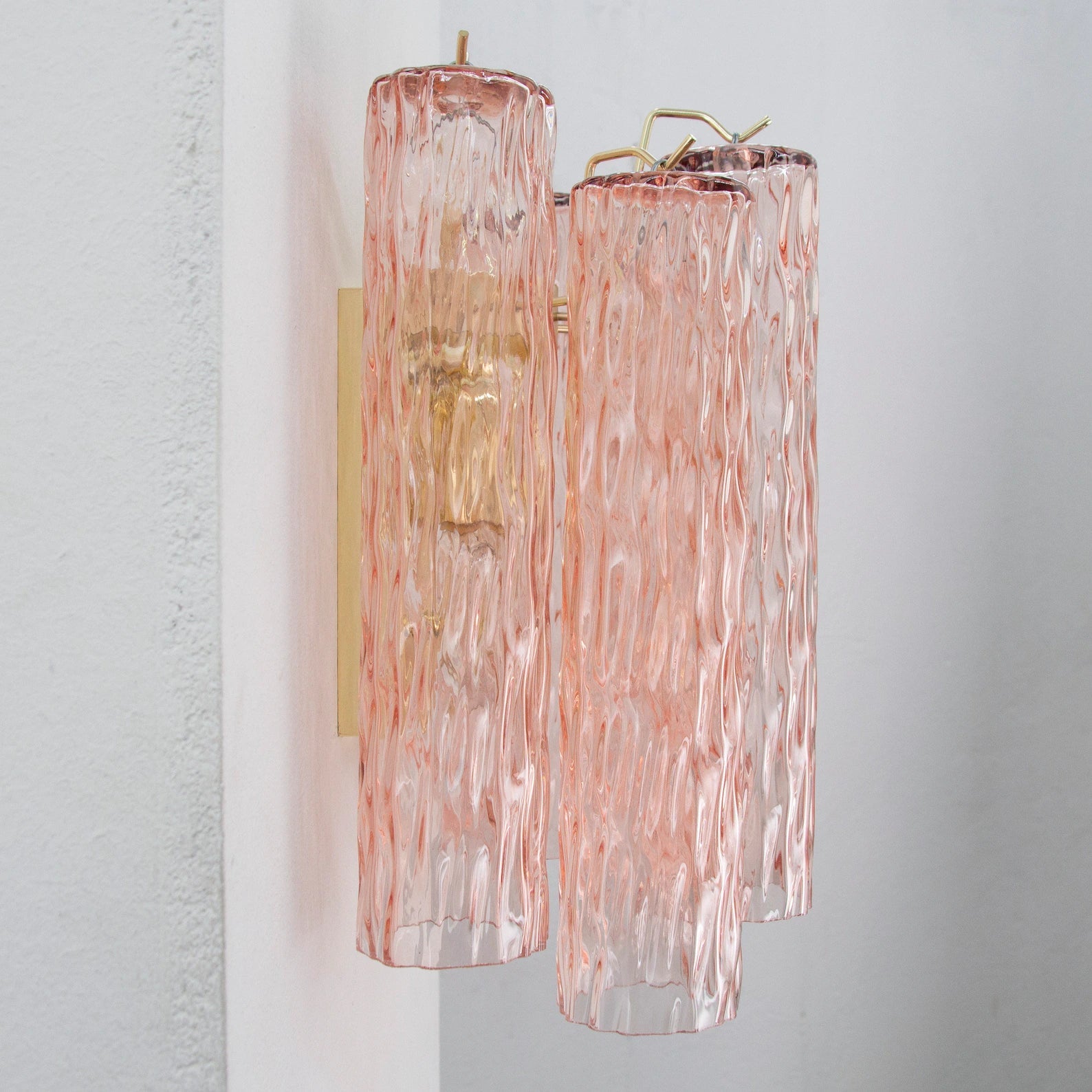 Murano Pink Tubi Wall Sconces – Set of 2 - Bellavé Studio