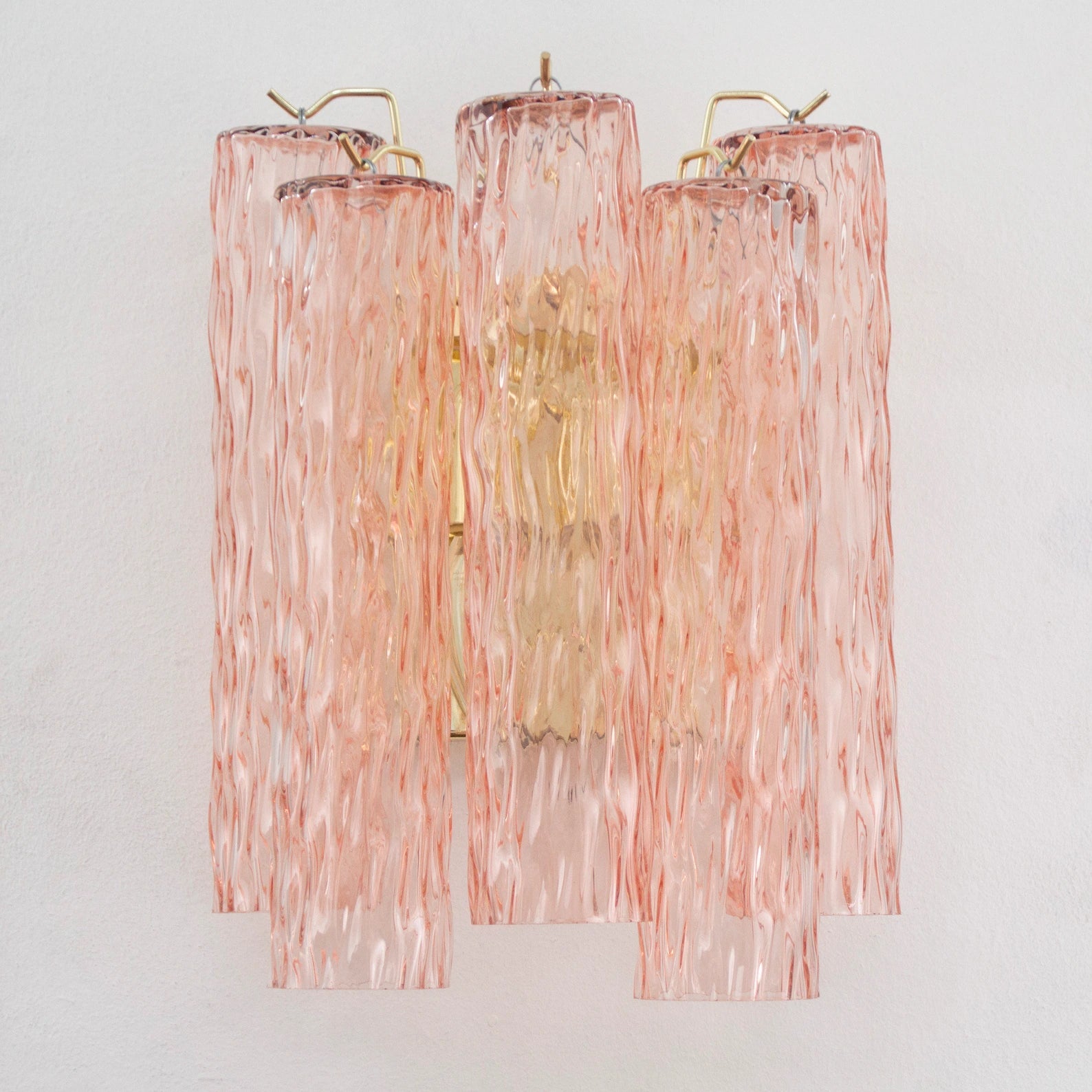 Murano Pink Tubi Wall Sconces – Set of 2 - Bellavé Studio