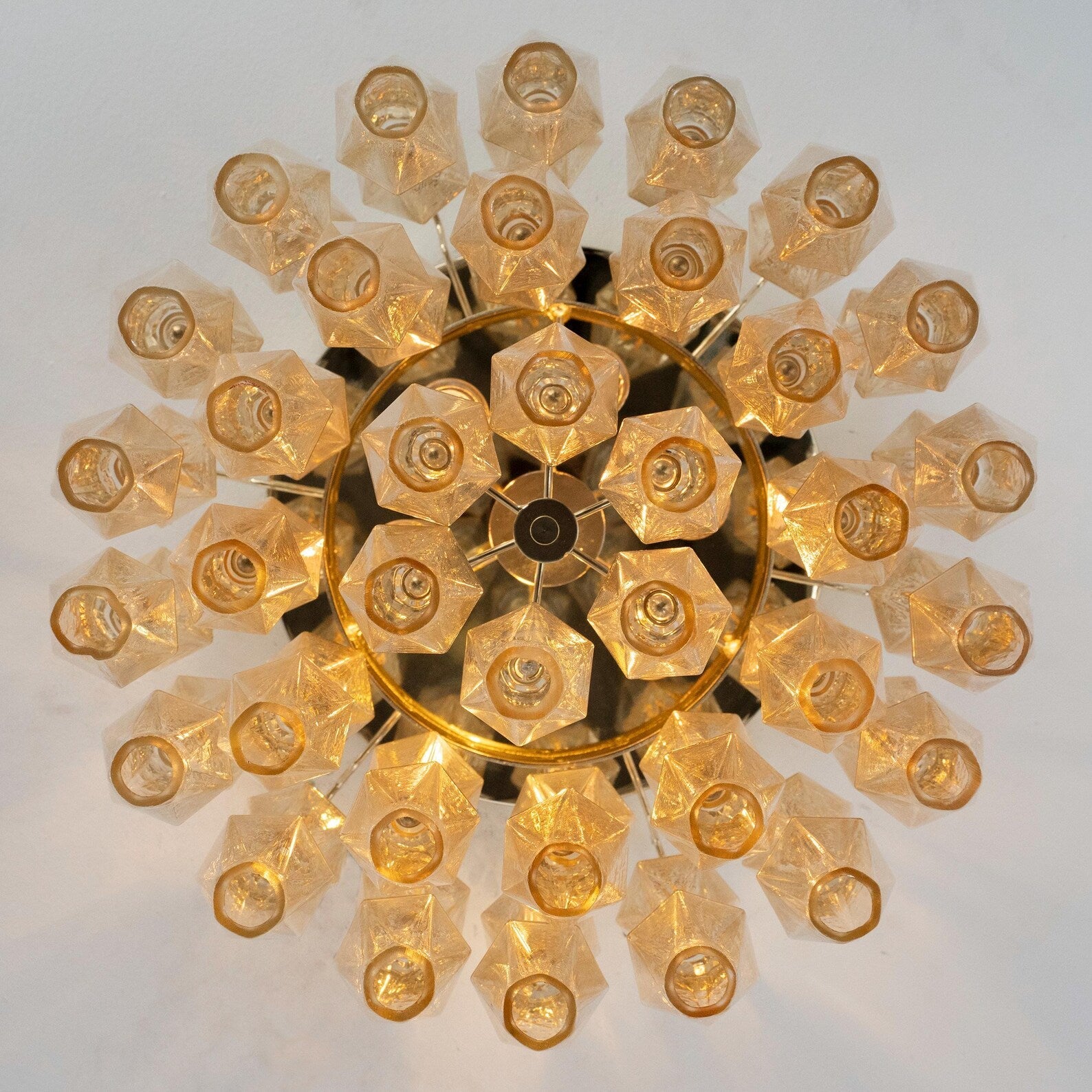 Murano Poliedri Champagne Chandelier Ø45 - Bellavé Studio