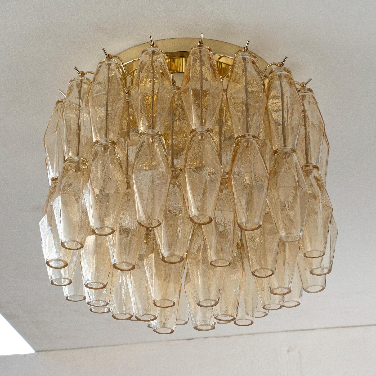 Murano Poliedri Champagne Chandelier Ø45 - Bellavé Studio