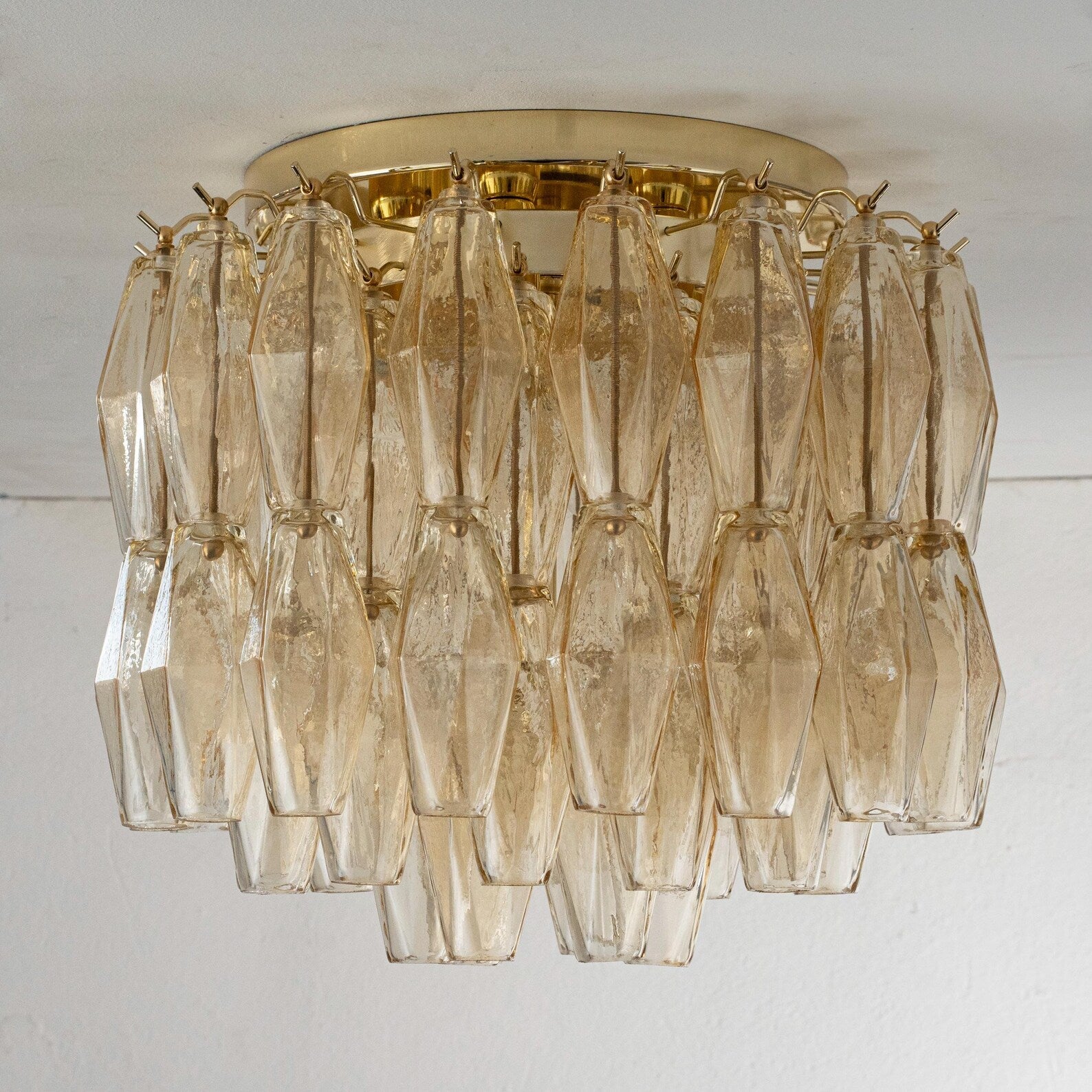 Murano Poliedri Champagne Chandelier Ø45 - Bellavé Studio