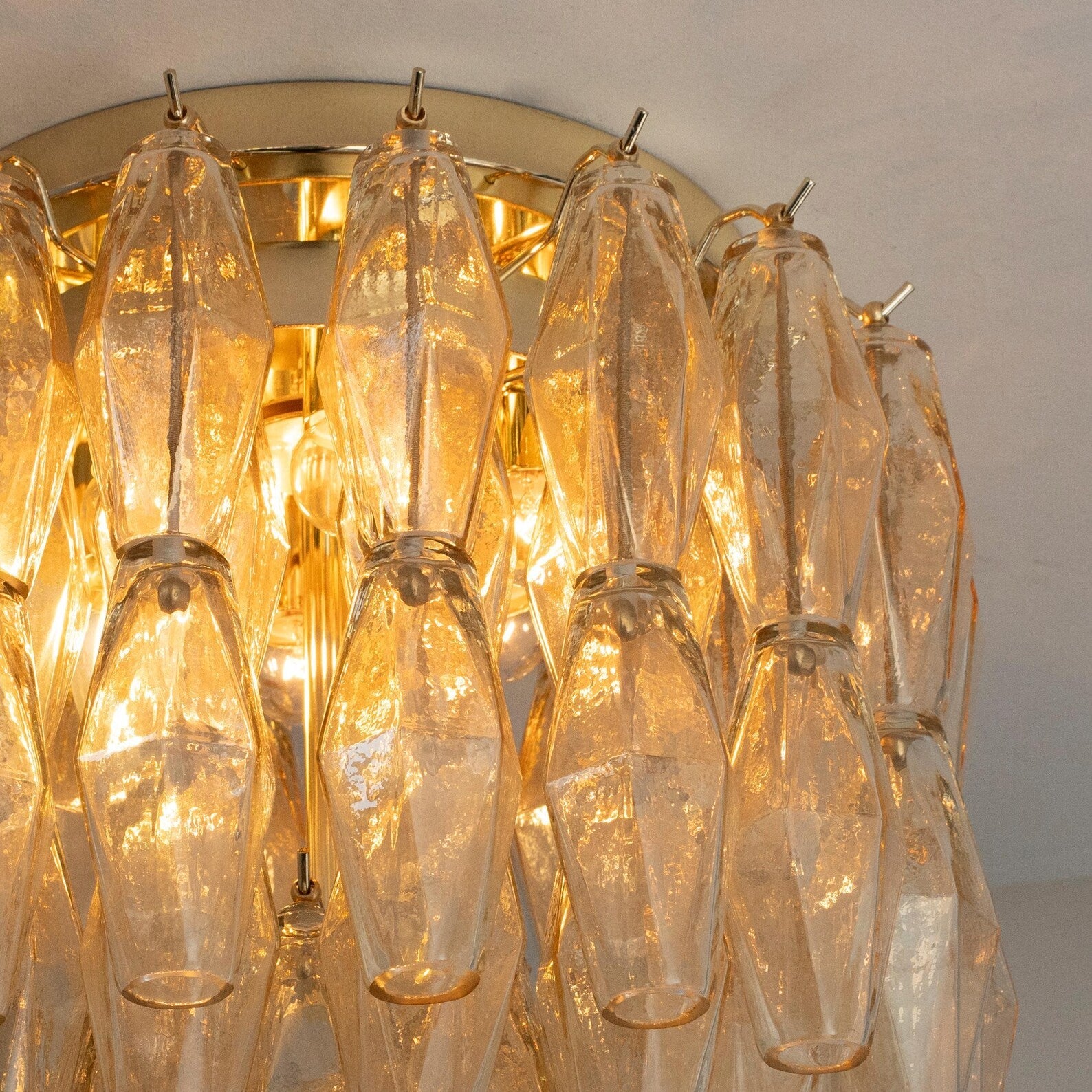 Murano Poliedri Champagne Chandelier Ø45 - Bellavé Studio