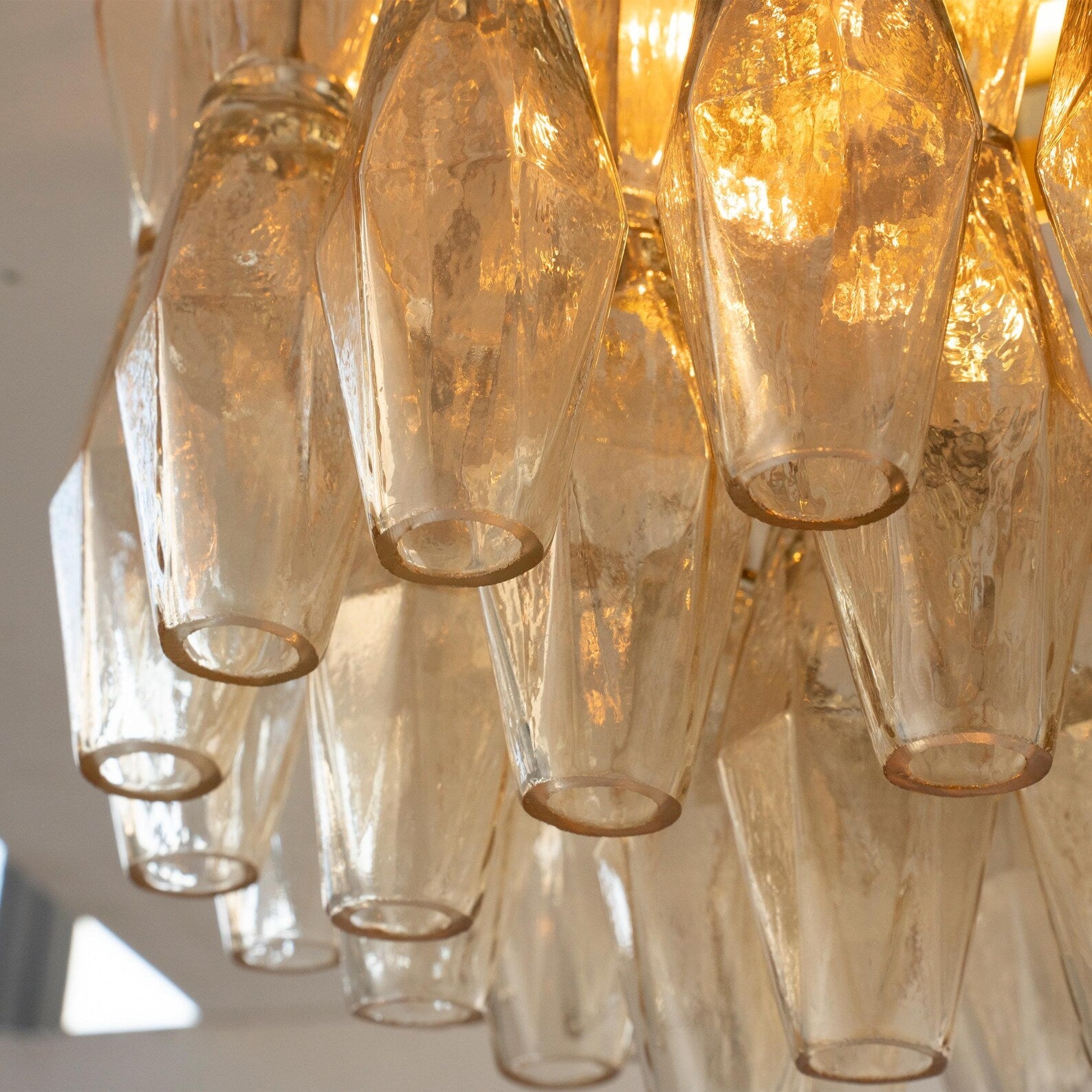 Murano Poliedri Champagne Chandelier Ø45 - Bellavé Studio
