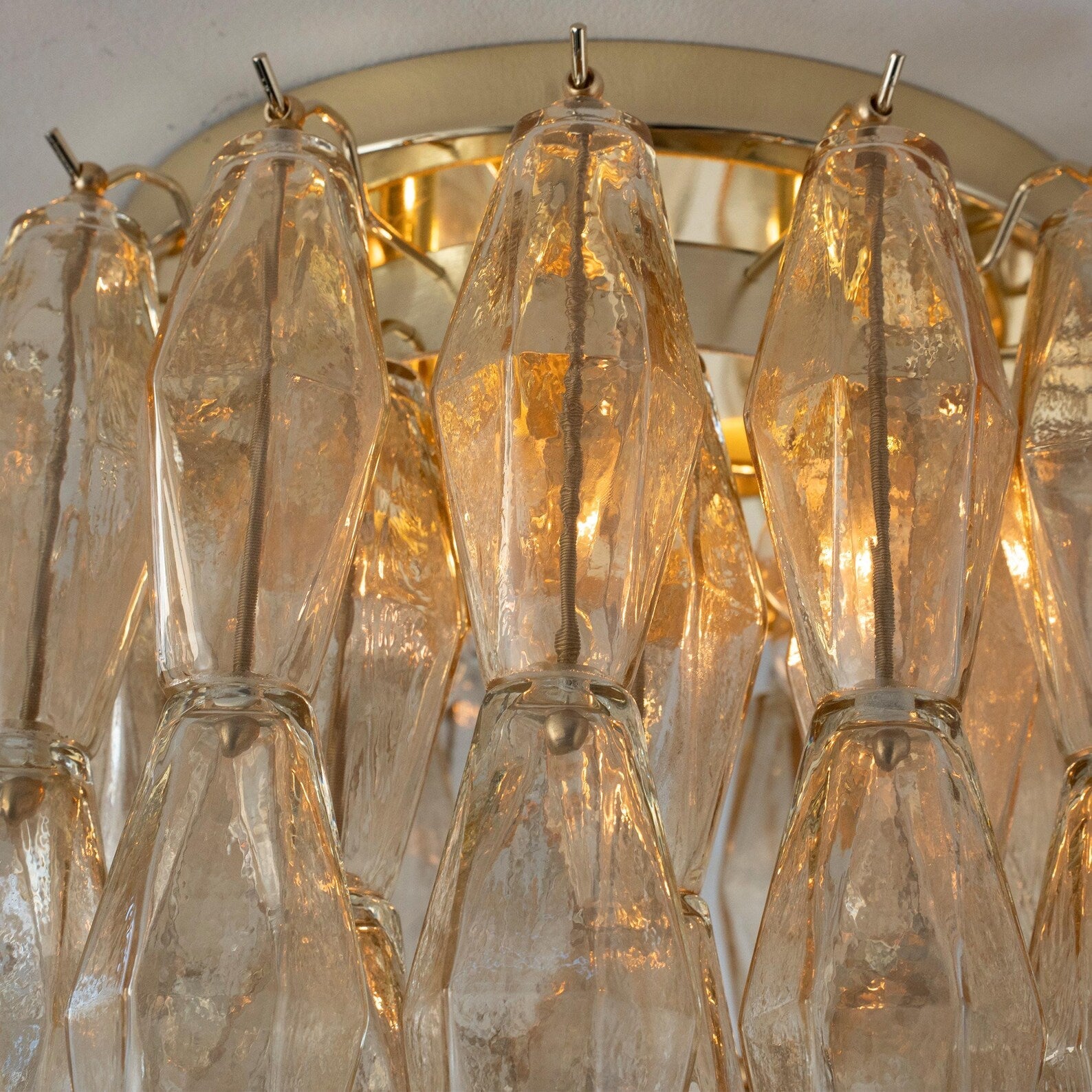 Murano Poliedri Champagne Chandelier Ø45 - Bellavé Studio