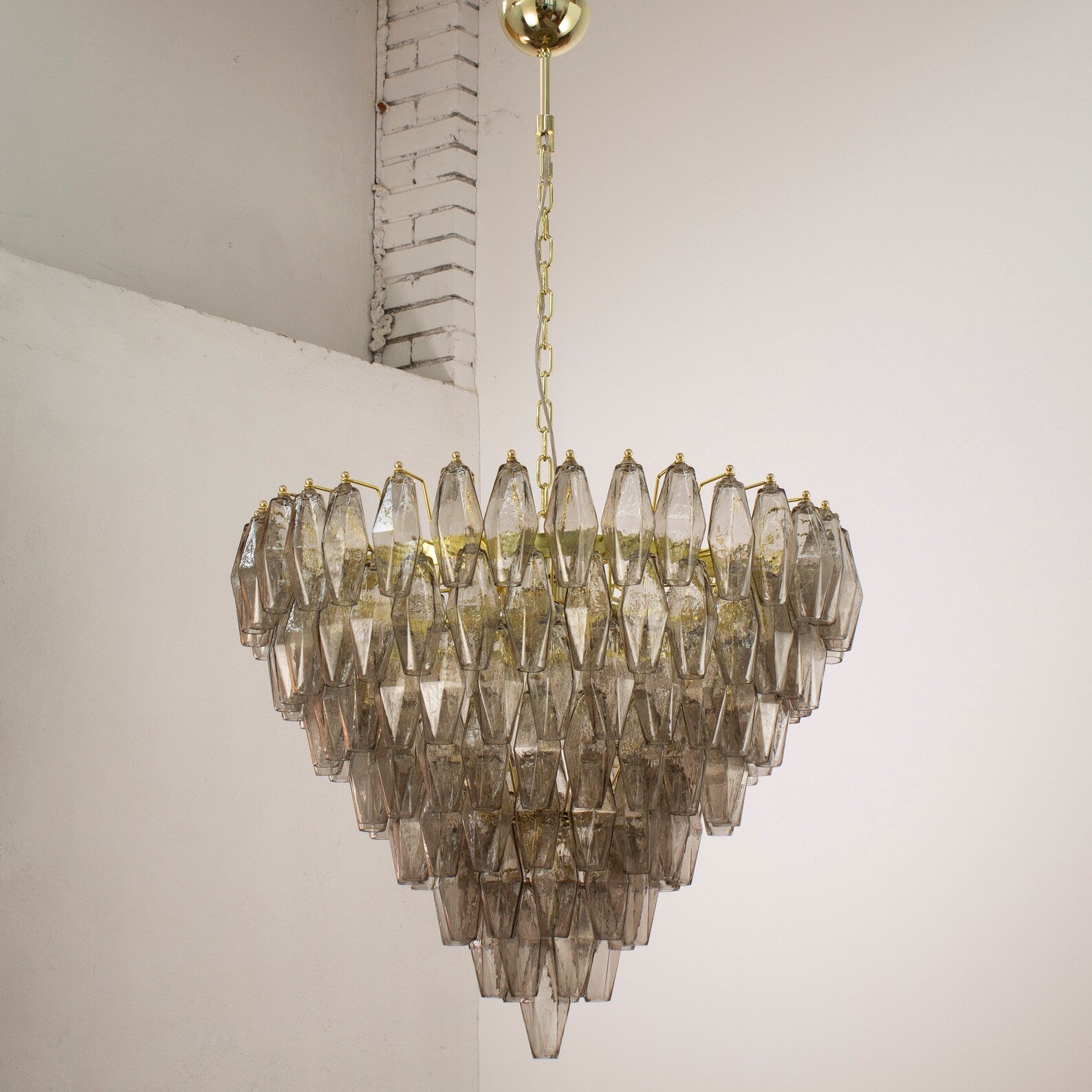 Murano Smoke Poliedri Chandelier Ø75 - Bellavé Studio