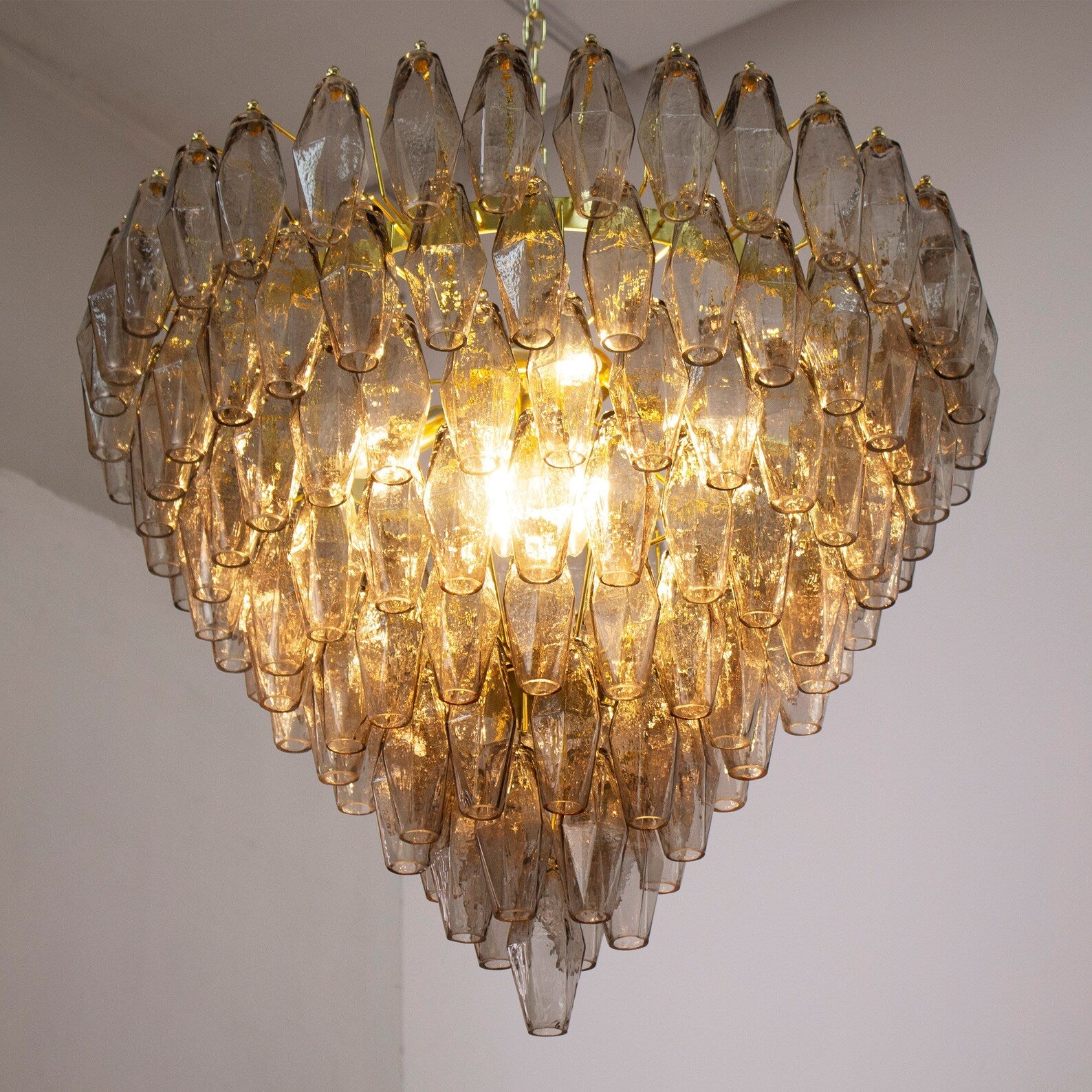 Murano Smoke Poliedri Chandelier Ø75 - Bellavé Studio