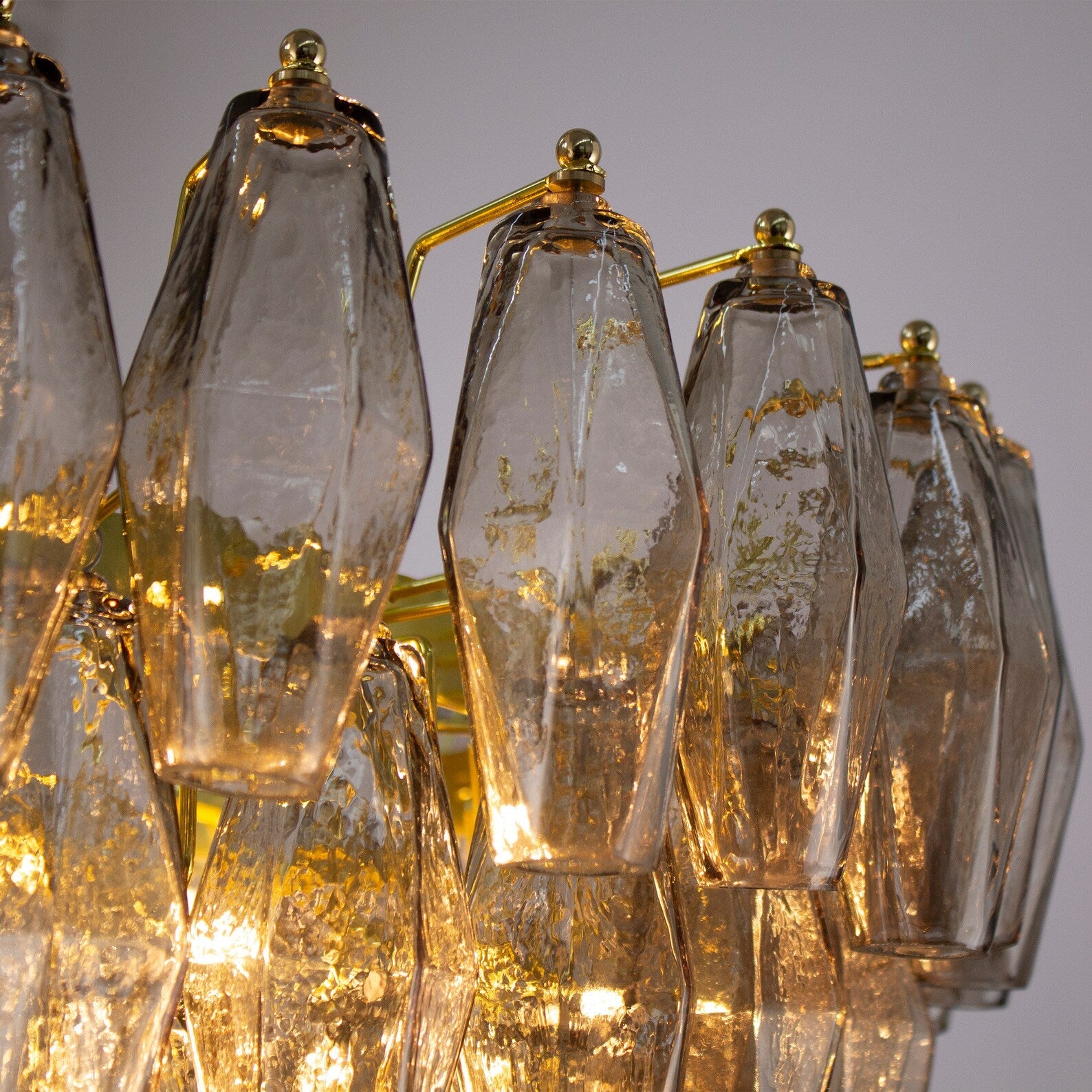 Murano Smoke Poliedri Chandelier Ø75 - Bellavé Studio