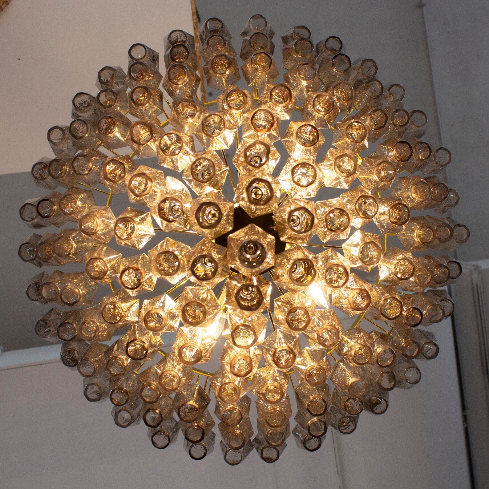 Murano Smoke Poliedri Chandelier Ø75 - Bellavé Studio