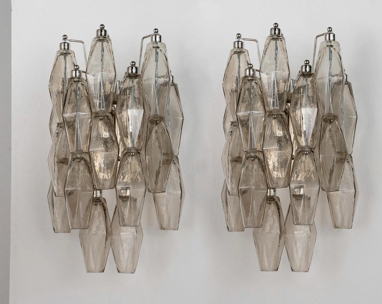 Murano Smoky Polyhedrons Wall Sconce – Set of 2 - Bellavé Studio