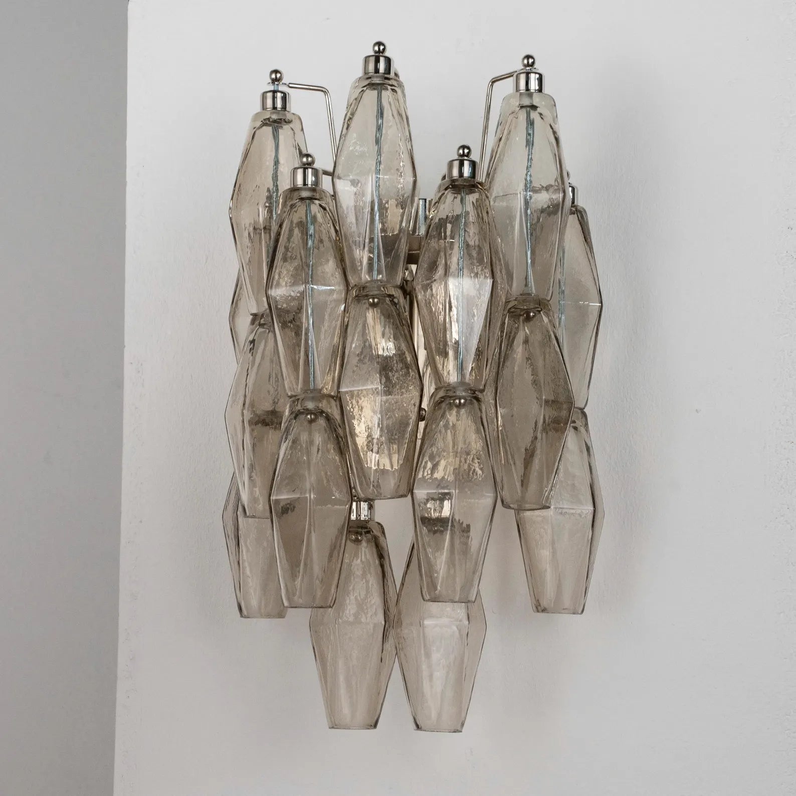 Murano Smoky Polyhedrons Wall Sconce – Set of 2 - Bellavé Studio