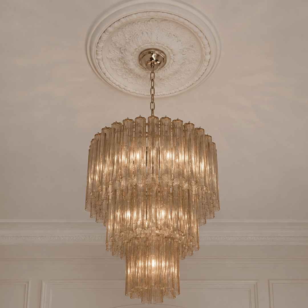 Murano Smoky Tronchi Chandelier Ø65 - 48 Tubes - Bellavé Studio