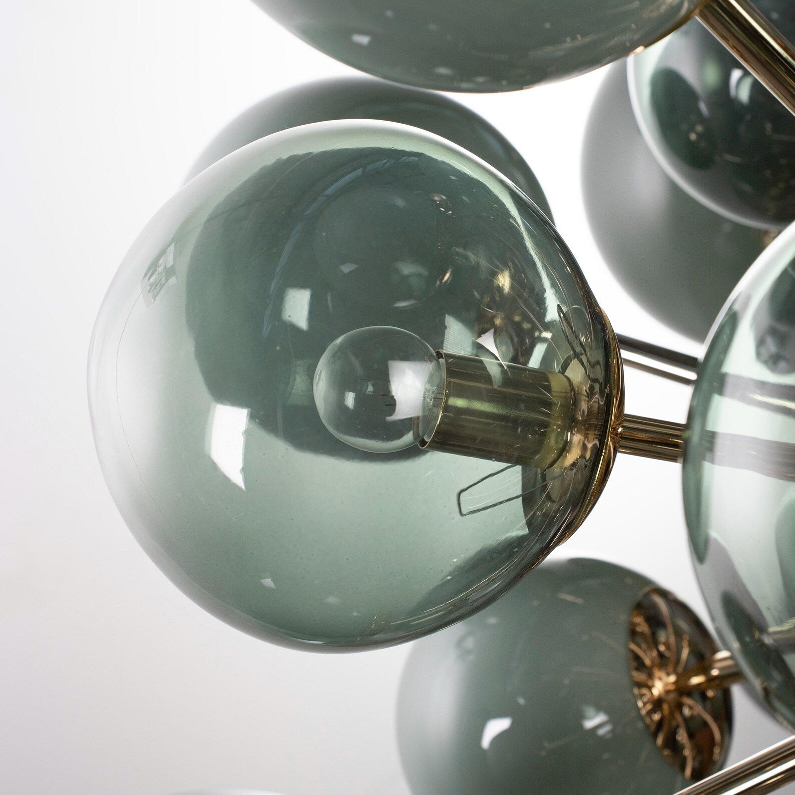 Murano Sputnik Chandelier Ø90 – Mixed Dark Green - Bellavé Studio