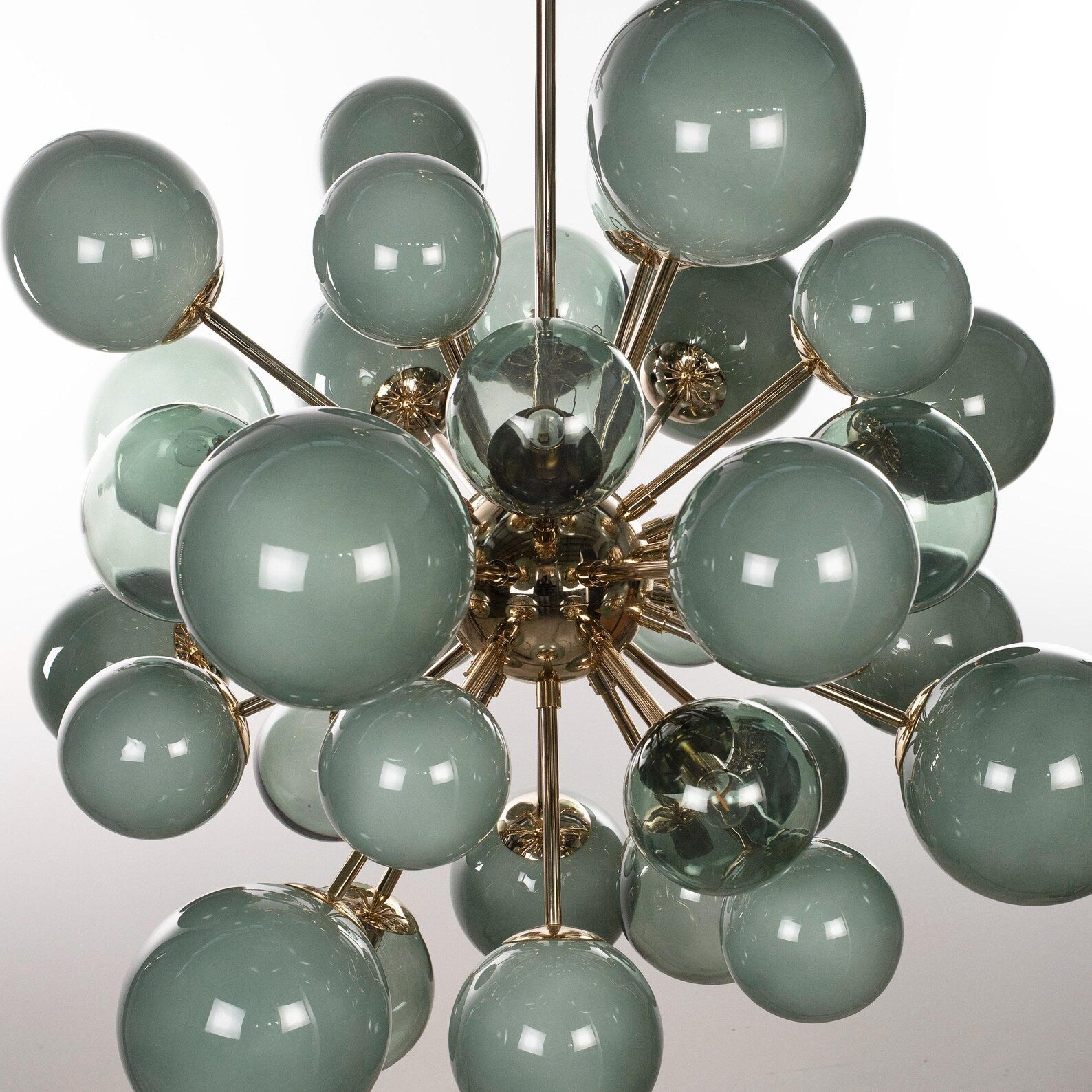 Murano Sputnik Chandelier Ø90 – Mixed Dark Green - Bellavé Studio