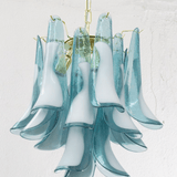 Murano Teal Blue Petali Chandelier Ø45 - Bellavé Studio