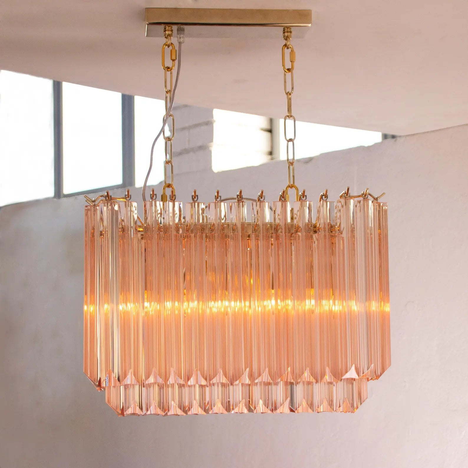 Murano Triedri Pink Chandelier Ø50 - Bellavé Studio